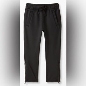 136. Kids Hanna Andersson Slim Black Distressed Athletic Track Pants